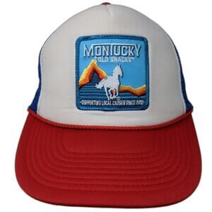 Cobra Trucker Hat White Montucky Cold Snacks Horse Patch Snapback Rope One Size